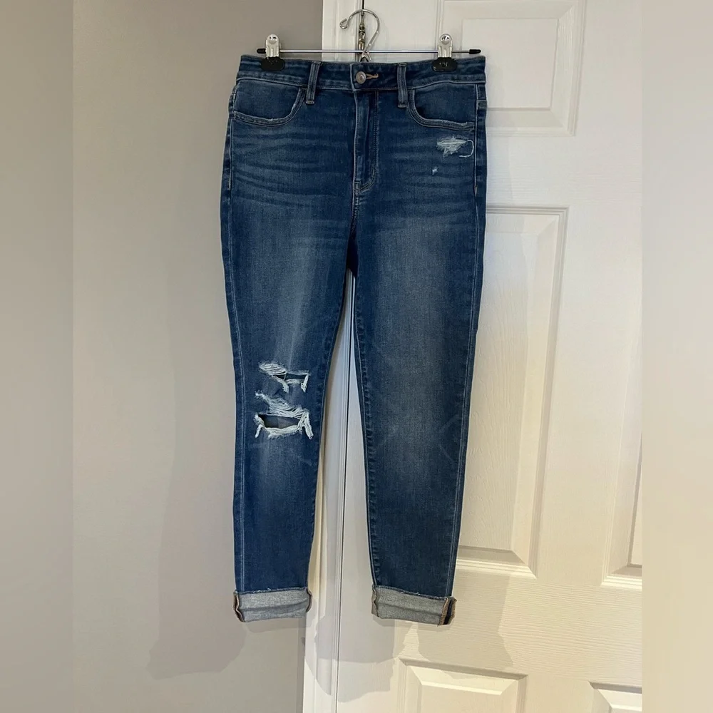 Women’s American Eagle Ripped High Waisted Jegging Crop - Picture 2 of 6